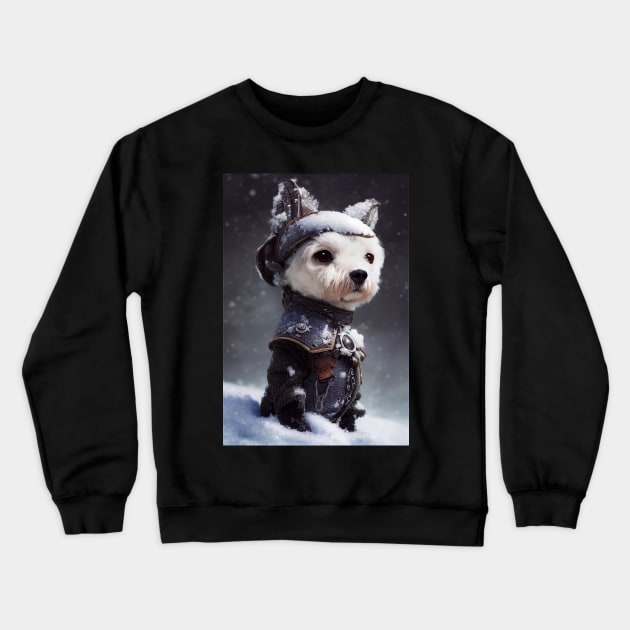 Adorable dog in the snow Crewneck Sweatshirt by ai1art